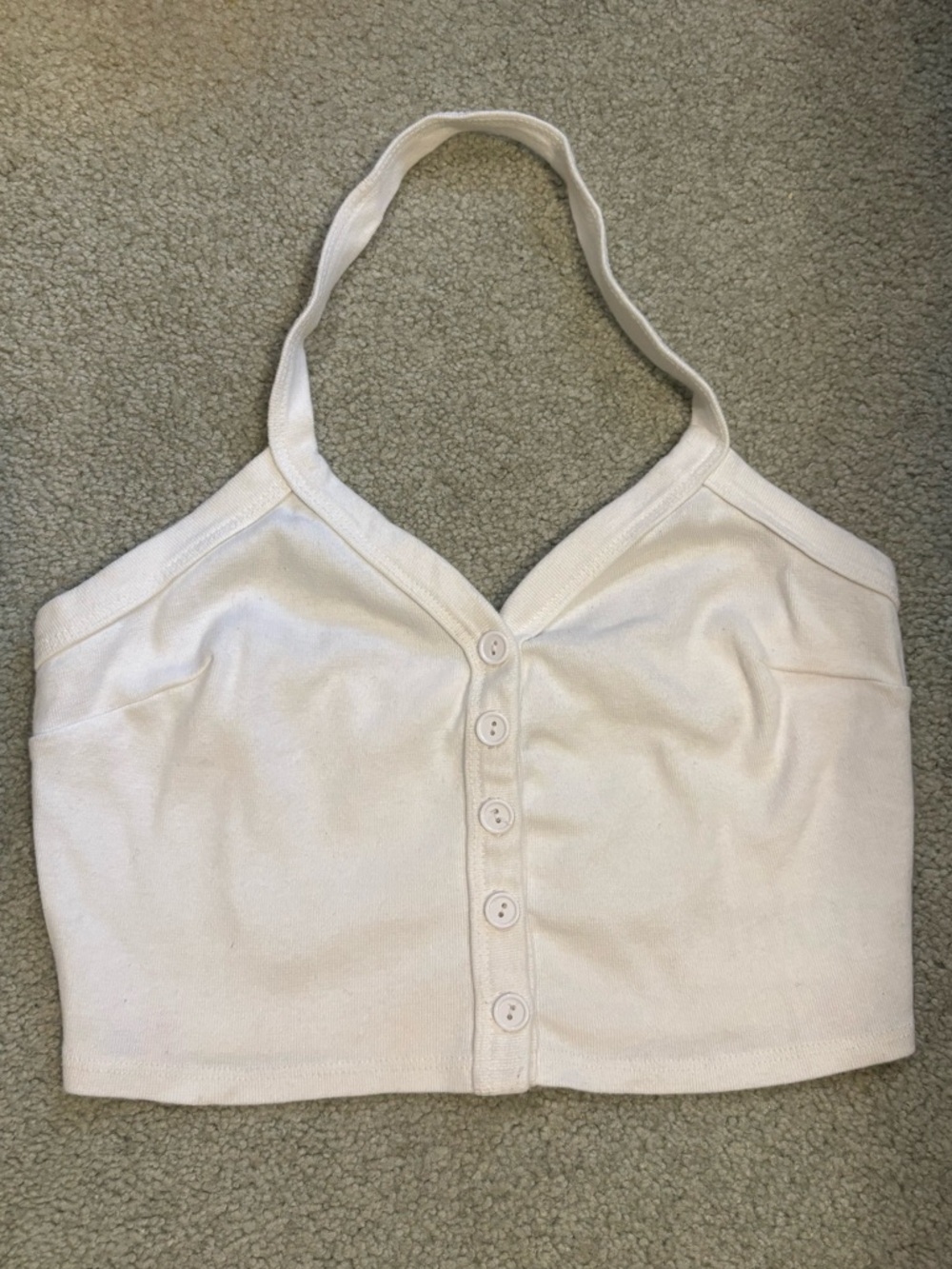 Urban Outfitters White Halter Button-Front Crop🌈